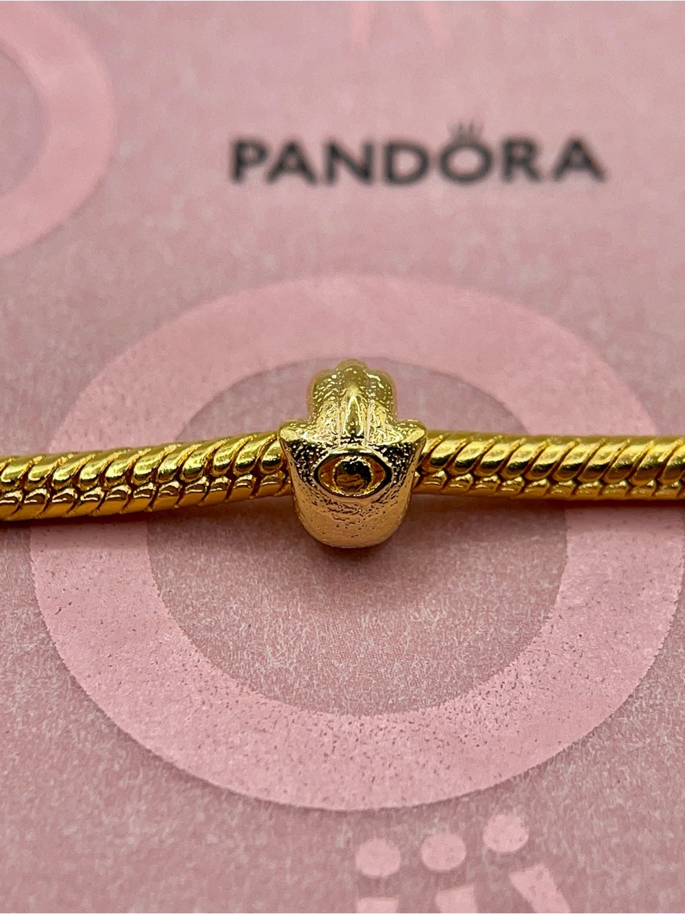Pandora Gold Plated Hamsa Hand Protection Charm - Picture 5 of 6